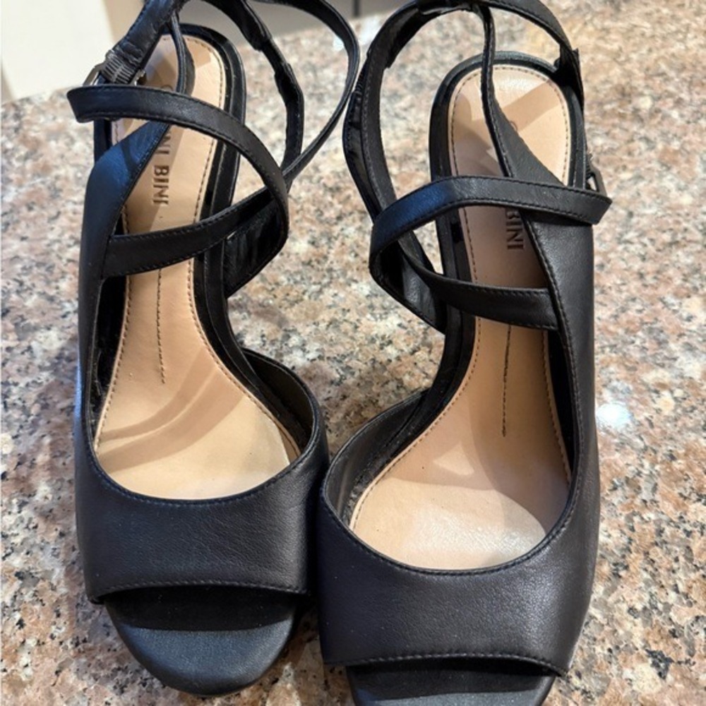 Gianni Bini Black Strappy Heels